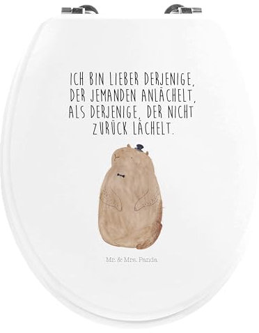 Mr. & Mrs. Panda Motiv WC Sitz Murmeltier - Geschenk, Respekt, Tiere, Tiermotive, Klobrille, Gute Laune, Toilette, Klodeckel, Knigge, WC-Sitz,