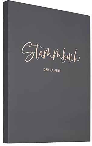 DeinWeddingshop Stammbuch der Familie, personalisiert - Familienstammbuch Hochzeit Standesamt - Deluxe Serie - Hardcover DIN A4 und 16x21cm (Titan-grau) (DIN A4, UNPERSONALISIERT)