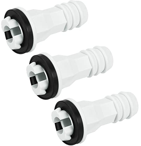 MECCANIXITY Air Conditioner Drain Hose Connector 15mm Tube Straight Fitting Replacement Part Accessories for Mini-Split Window AC, Beige Pack of 3