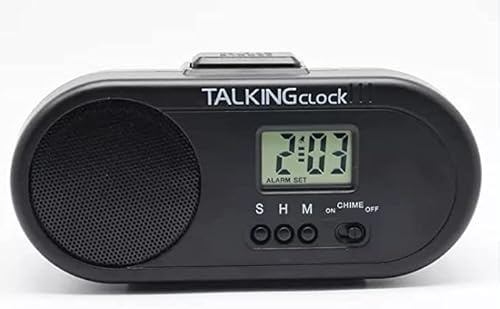LCD Talking Clock,Display and Speaks The Day Hour annoucement Pill Reminder Talking Alarm Clock for Dementia, Blind or Visually impaired Seniors-Digital Day Clock with Multiple Customized Alarms