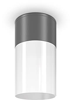 MAYTONI DECORATIVE LIGHTING Moderner Deckenstrahler Außen, Deckenlampe, Deckenbeleuchtung, Zylinder, 1-flammig, Grau, Weiß, Aluminium und Kunststoff, IP54, für 1 x E27 exkl.