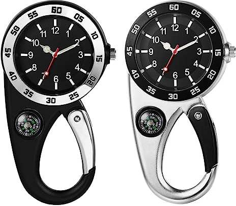 Avaner Montre Mousqueton Suspendue pour Homme Femme Unisexe: Montre Multifonctionnelle Extérieure Pointeur Lumineux Lumière Disponible-2pcs