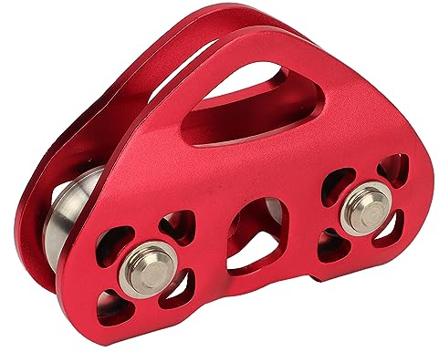 Alomejor Doppelachsiger Doppel-Zip-Line-Wagen, Stahlseilrolle, 30 KN Tragkraft, Geeignet für 12 Mm Stahlseil, 13 Mm Seil