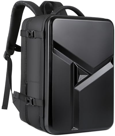 ZLGUBAY Mochila de gran capacidad, mochila rígida para laptop, expandible, viajes de negocios para hombres, bolsa de computadora antirrobo impermeable de 17 pulgadas con puerto USB y bolsillo húmedo