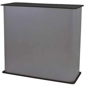 CASHDISPLAY - Mostrador de Recepción Publicitario 1000x930x400 mm | Color Negro | Mostrador Promocional Portátil con Estante Interior y Bolsa de Transporte | Stand Publicitario para Ferias y Eventos