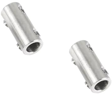 Leliafleury Morsetto per cavo metallico da 10 mm, 2 pezzi, in acciaio inossidabile, ditale a doppio foro, clip per funi metalliche, con tappo a vite per raccordi per cavi