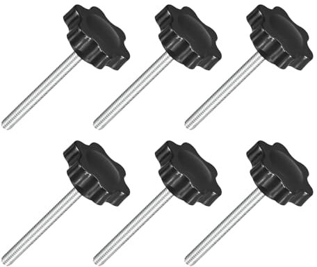 QUARKZMAN 6pz M4 x 40mm Pomelli a Stella, Manopola Serraggio a Forma Esagonale Plastica Vite Manopola Ricambio Serraggio Manuale per Sostituzione Manopola Base Ombrellone
