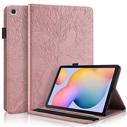 Succtopy Case for Galaxy Tab S6 Lite 10.4 Inch 2024/2022/2020 Folio Flip PU Leather Cover with Pen Holder,Protective Tablet Case with Stand Function Samsung Galaxy Tab S6 Lite 10.4 Inch Rose Gold