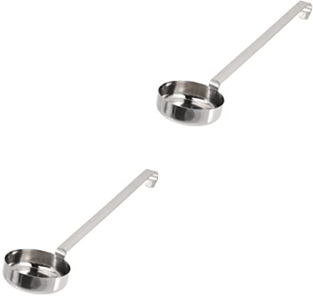 Cabilock 2st Löffel Für Pizzasauce Gießen Pfanne Mit Flachem Boden Stahlsoße Flache Suppenkelle Babylöffel Löffel Zur Portionskontrolle Teelöffel Gadget Bastler Unten Laden Rostfreier Stahl