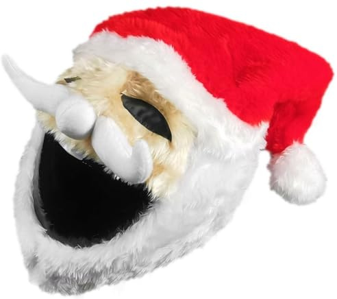 FunnyRiders Motorradhelm Überzug Plüsch - Lustiger Helmüberzug Motorrad | Weihnachtsmann Helm Cover - originelles Geschenk für Motorradfahrer, auch für Skihelm & Fahrradhelm, schützt vor Staub