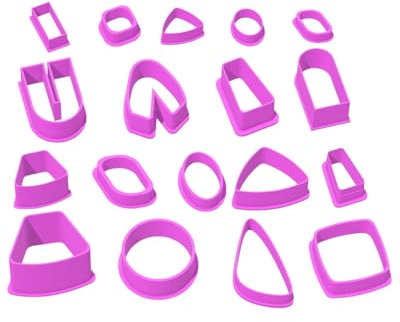 KGDUYC 18 Stück Modelliermassen Ausstecher Set - Verschiedene Formen für Damen Ohrringe Modelliermasse Schmuckherstellung Mini Formen Plastik für Schmuck Ohrringherstellung(Rosa)