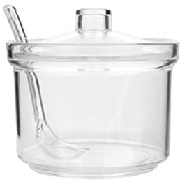ABBNIA Candy Dish Seasoning Sugar Jar Condiment Pepper Canister Pot Box Dispenser Acrylic Transparent Container Clear Tea Pots Containers Can