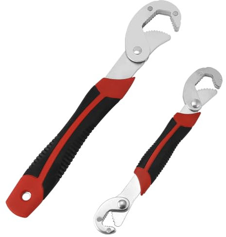 QWORK® 2 Pezzi Chiavi Regolabili a Rullino, 22-32 mm/6-22 mm, Chiavi Inglesi Multifunzionali in Acciaio Cromo Vanadio