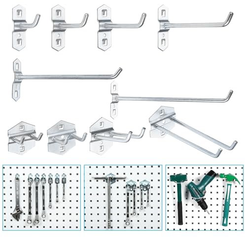FOELANNE Türhaken Haken zum Aufhängen, 25 stücke Wand-Montiert Loch Bord Haken Hardware Werkzeug Lagerung Rack Kleiderbügel Haken Garten Badezimmer Organizer Haken Küche Lagerung werkzeuge(7 25mm)