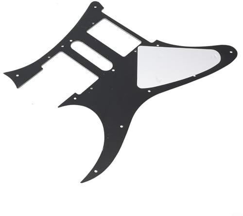 E-Gitarre Pickguard Ersatz für Ibanez RG250 Style mit 10 Löchern für Humbucker und Single Coil Tonabnehmer (Schwarz)