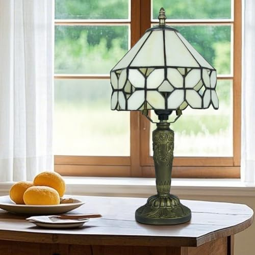 Ppbmocw Tiffany Tischlampe,8 Zoll Retro Stained Glass Lamp Für Wohnzimmern,Lesezimmern,Schlafzimmern Und Arbeitszimmern Verwendet (Kupfermünzen)
