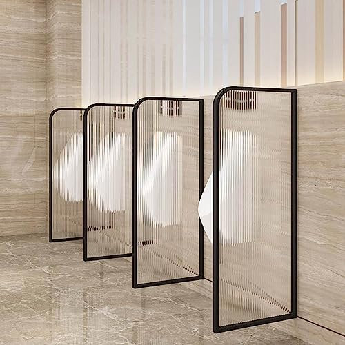Urinal-Trennwand, WC-Trennwand, Hotel/öffentliche Toilette, wasserdichte Urinaltrennwand, gehärtetes Glas, Edelstahlrahmen, für Schule/Bar (Farbe: Schwarz, Größe: 2 Stück)