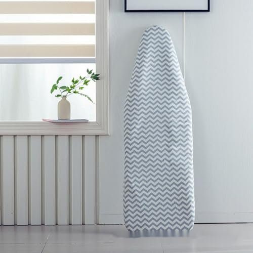 Copriasse Da Stiro 140X45 Piccole Onde Grigie Copriasse Da Stiro Universale, Con Riflettore Termico, Imbottitura Spessa In Foam E Con Elastico,Resistente Al Calore Fino A 215℃