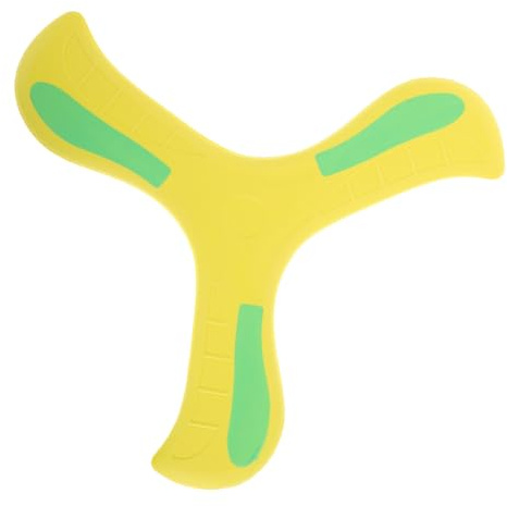 DECORNIJIA Bumerán Luminoso para Niños Juegos Infantiles Goma Suave Duradera Vuelo de Regreso Juguete Deportivo Exterior Fiesta Amarillo