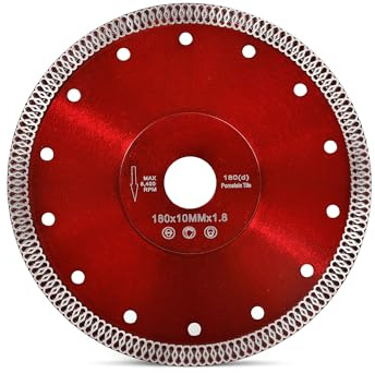 Casaverde Disque à tronçonner pour porcelaine 180 mm x 25,4 mm/22,23 mm, lame à découper sur porcelaine, granit, marbre, carrelage et céramique
