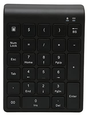 Ouitble Tastierino numerico Wireless Bluetooth 27 Tasti Tastierino da Gioco per trasferimento rapido dei Dati con Tasti di Scelta Rapida per Tablet Portatile Materiale ABS Nero