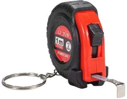 Porte-clés Mini mètre à ruban rétractable, couleur noir et orange, gadgets utiles, outils de travail bricolage, accessoires idée cadeau pendentif créatif 3D