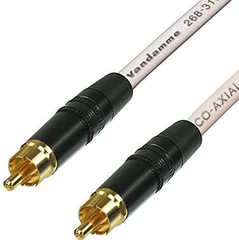 SPDIF Digital Audio Video Coaxial Cable. RCA to RCA. Van Damme 75ohm Coax Phono (50cm, Cream)