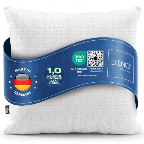 LILENO HOME Kissenfüllung 80x80 (1er Set) | Pralle Füllung für Couchkissen | & Dekokissen 80x80 | Wolkenweiches Sofa Pillow & Schlafkissen Made in Germany | Kissen Set mit Oeko-Tex Klasse 1