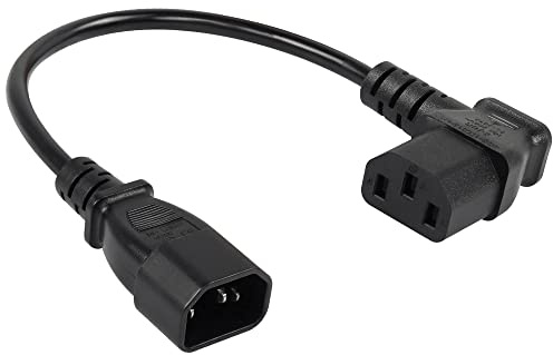 CERRXIAN IEC 320 C14 bis 90 Grad C13 PDU-Netzteil-Verlängerungskabel, C14-Stecker auf rechtwinklige C13-Buchse, 3-poliges Netzkabel für Monitore, Computer usw. - 0,4 m/15,7 Zoll