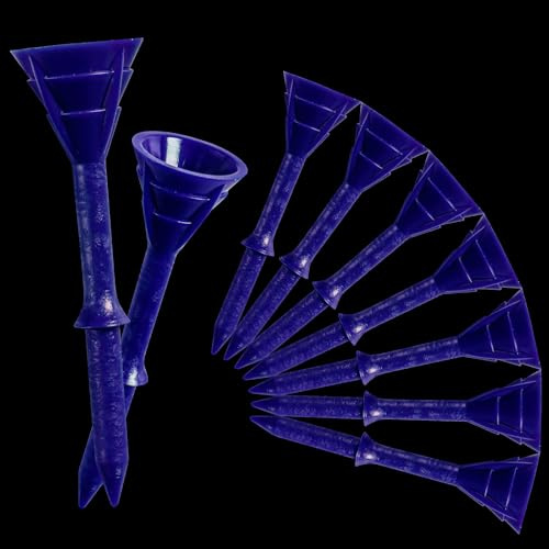 FINGER TEN Golf Tees Kunststoff Lang 83mm 60 Stück, Golf Tees 3 1/4 Plastik Haltbarkeit Stabilität Unzerbrechlich für Indoor Outdoor Golf Matte (83 mm, Blau)