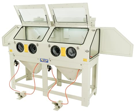 Pro-Lift-Werkzeuge Sandstrahlkabine 880l Doppelkabine mit zwei eingebauten Absaugungen Strahlkabine Strahlgerät 880 Liter - 2822