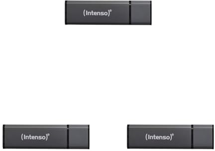 Intenso Alu Line 64GB USB-Stick USB 2.0 anthrazit (Packung mit 3)