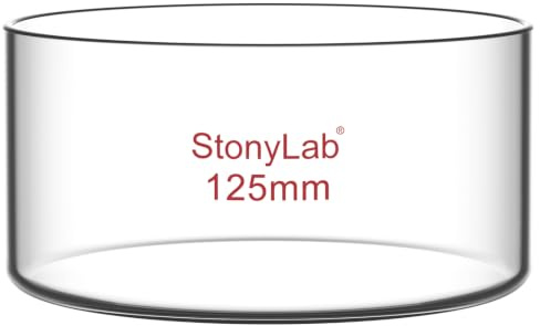 stonylab Kristallisierschale, Dickwandige Kristallisierschalen aus Hochwertigem Borosilikatglas für Kristallisation und Verdampfung im Labor, Flacher Boden, Ohne Ausguss, 500 ml