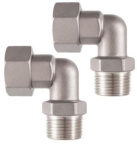 XNTONG Clawfoot Bathtub Faucet Upgrade Kit - Brass Elbow Adapters, Easy Water Line Connection, 1/2 IPS Female to 1/2 IPS Male, Set of 2 (Chrome Plated)