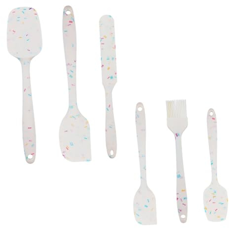 Alipis Ensemble De 6 Spatules De Cuisine En Silicone - Grattoirs Et Spatules À Beurre Antiadhésifs Et Polyvalents - Design Raffiné Facile À Nettoyer