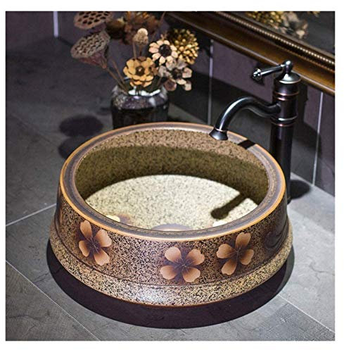 Éviers à poser , Lavabo de salle de bain sur plan de travail, vasque, vasque, vasque ronde, vasque de salle de bain, vasque de vestiaire européenne, cuvette de toilette en porcelaine et céramique