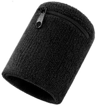 CHTME 4 Stück Schweißbänder Handgelenk Handgelenktasche Sport mit Reissverschluss Wristband Armband Geldbörse Sportarmband für Joggen Gassi gehen Fahrrad Laufen Yoga Handgelenk Schlüssel Tasche