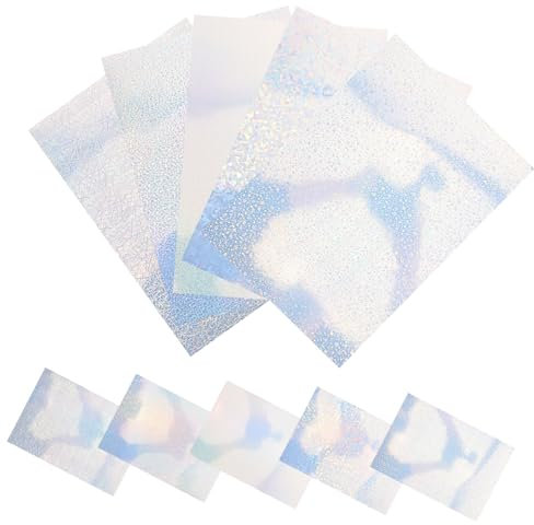 SEWACC 10 Blatt Holografische Aufkleber Rollenetiketten Schneidbare Blatt Aufkleber Handwerk Film