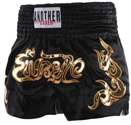 Runhomal Short de Sport MMA Garcon Fille Short de Boxe Muay Thai Kick Boxing Trunks pour Enfant 5-16 Ans Noir 5-7 Ans