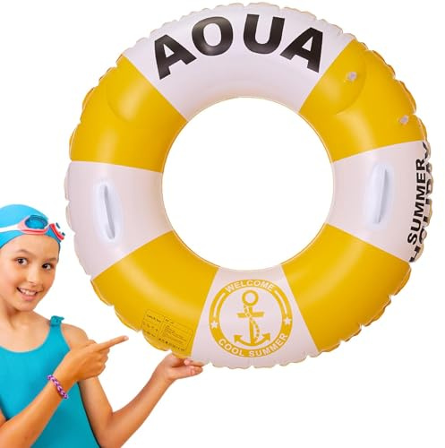 Aufblasbarer Poolring, Schwimmringe für Kinder, Schwimmring mit Schwimmring mit Griff | Poolschläuche im britischen Stil verdickend, Rettungsring
