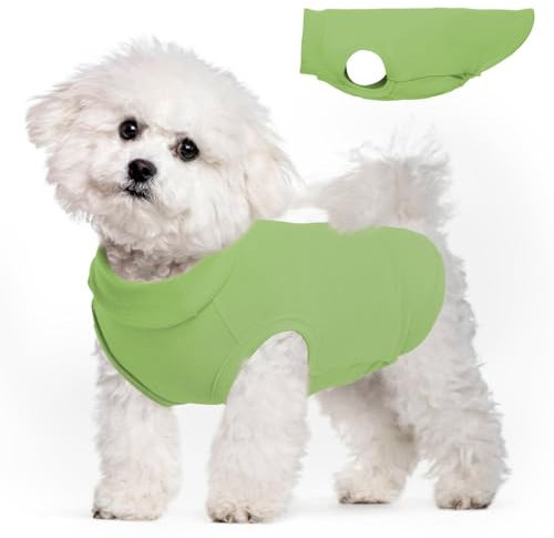 Hunde-Fleeceweste, grün, Größe M – Pullover, warme Hundeweste, dehnbar, Sweatshirt für kleine Hunde, leichte Hunde-Winterjacke, kleine Hundepullover für Jungen, Havaneser, Shih Tzu, Papillon