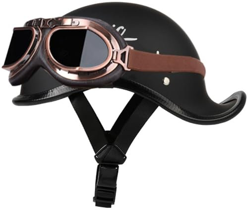 Casco Scodella Portatile Mezzi Caschi Jet Mezzo Caschi Da Motociclista Vintage Caschi Cromwell Caschi Casco A Scodella Scooter Motorino ECE/DOT Omologato Mezzo Elmetto Da Moto 1,L