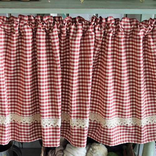 Machtiging Cortinas de Cocina Corta,Visillo Bistro Rústico Cocina,Cortinas de Debajo del Fregadero,Semitransparentes,Ventilación,para cocinas,restaurantes,baños y Ventanas pequeñas