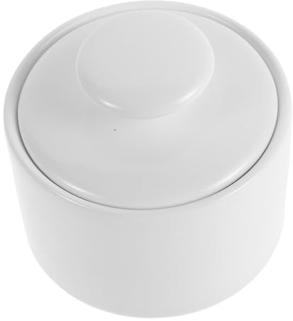VALICLUD Sucrier Céramique Vintage Blanc avec Couvercle pour Bureau et Cuisine Pot à Sucre Compact pour Café et Condiments Conserve Fraîcheur et Design Rétro