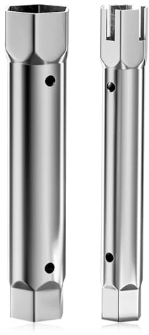 Rohrsteckschlüssel, 2 Stück, Klempnerschlüssel, 23 mm - 27 mm und 34 mm - 40 mm, metrischer Steckschlüssel mit Dichtungsband, doppelseitiger Rohrdrehmoment-Stecknuss für Sanitärinstallationen und