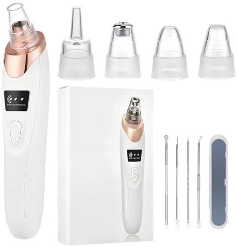 SiumPklay Blackhead Remover Vacuum & Pore Cleaner – 3-Level Suction Blackhead Remover Tool for Face Whitehead Remover, Rechargeable Pore Vacuum for Deep Cleansing, Includes 5 Attachments
