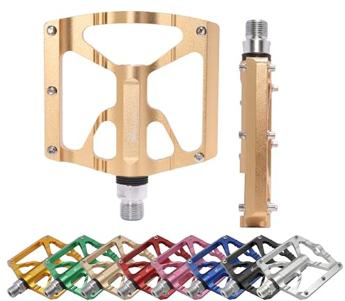 IMPALAPRO Alu Plattform Fahrradpedal CNC Ultraleicht 320g | Fahrrad Pedale Mittelplattform 97x92mm, Cr-Mo Achse Versiegelt, 10 Edelstahl-Pins Wechselbar – MTB, Stadt, BMX