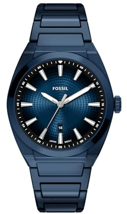Fossil Everett Uomo Orologio 42MM in acciaio inossidabile blu, FS6169