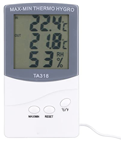 Nosqew Termómetro Higrómetro para Interiores y Exteriores con Sonda, Medidor Digital de Temperatura y Humedad, Rango de -50 a 70 Celsius, 25% a 98% RH, Pantalla Grande para Pared