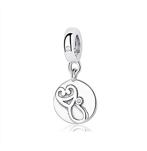 Charm Anhänger,Original 925 Sterling Silber Charm Perle Schillernden Stethoskop Anhänger Charms Caduceus Fit Armband Frauen Diy Schmuck